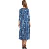 image:imageHOTOUCH Womens 34 Sleeve Aline and Flare Midi Long DressNblue Floral 01