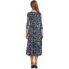 image:imageHOTOUCH Womens 34 Sleeve Aline and Flare Midi Long DressNblue Floral 02