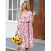 image:imageHOTOUCH Womens 34 Sleeve Aline and Flare Midi Long DressNpink Floral