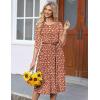 image:imageHOTOUCH Womens 34 Sleeve Aline and Flare Midi Long DressNred Floral