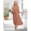 image:imageHOTOUCH Womens 34 Sleeve Aline and Flare Midi Long DressNred Floral