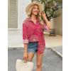 image:imageHOTOUCH Womens Button Down Shirts Linen Cotton Long Sleeve Blouses Casual Collared Loose Fit Gauze Tops with PocketMandala Printed