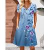 image:imageHOTOUCH Womens Casual ALine Dress with Pockets Summer Beach Floral Tshirt Dress Short Sleeve Mini Dress Flowy SundressesBlue Floralprinted