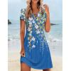 image:imageHOTOUCH Womens Casual ALine Dress with Pockets Summer Beach Floral Tshirt Dress Short Sleeve Mini Dress Flowy SundressesDark Blue Floralprintrd