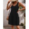 image:imageHOTOUCH Womens Casual Sundress with Pockets Summer Beach Dress Floral TShirts Dress V Neck Loose Tank Dresses2061 Ablack