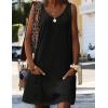 image:imageHOTOUCH Womens Casual Sundress with Pockets Summer Beach Dress Floral TShirts Dress V Neck Loose Tank Dresses2061 Ablack