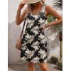 image:imageHOTOUCH Womens Casual Sundress with Pockets Summer Beach Dress Floral TShirts Dress V Neck Loose Tank Dresses2601blackprint