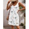 image:imageHOTOUCH Womens Casual Sundress with Pockets Summer Beach Dress Floral TShirts Dress V Neck Loose Tank Dresses2601whiteprint