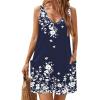 image:imageHOTOUCH Womens Casual Sundress with Pockets Summer Beach Dress Floral TShirts Dress V Neck Loose Tank Dresses2604 Black Floral
