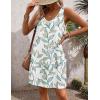 image:imageHOTOUCH Womens Casual Sundress with Pockets Summer Beach Dress Floral TShirts Dress V Neck Loose Tank DressesTropical White