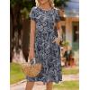 image:imageHOTOUCH Womens Summer ALine Midi Dresses 2026 Casual Floral Short Sleeve TShirt Dress Flowy Beach Sundress with PocketsGreen Floral Print