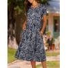 image:imageHOTOUCH Womens Summer ALine Midi Dresses 2026 Casual Floral Short Sleeve TShirt Dress Flowy Beach Sundress with PocketsGreen Floral Print