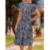 image:imageHOTOUCH Womens Summer ALine Midi Dresses 2026 Casual Floral Short Sleeve TShirt Dress Flowy Beach Sundress with PocketsGreen Floral Print