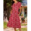 image:imageHOTOUCH Womens Summer ALine Midi Dresses 2026 Casual Floral Short Sleeve TShirt Dress Flowy Beach Sundress with PocketsRed Print