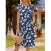 image:imageHOTOUCH Womens Summer ALine Midi Dresses 2026 Casual Floral Short Sleeve TShirt Dress Flowy Beach Sundress with PocketsSf157