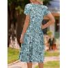 image:imageHOTOUCH Womens Summer ALine Midi Dresses 2026 Casual Floral Short Sleeve TShirt Dress Flowy Beach Sundress with PocketsSp115