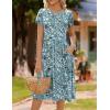 image:imageHOTOUCH Womens Summer ALine Midi Dresses 2026 Casual Floral Short Sleeve TShirt Dress Flowy Beach Sundress with PocketsSp115