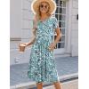 image:imageHOTOUCH Womens Summer ALine Midi Dresses 2026 Casual Floral Short Sleeve TShirt Dress Flowy Beach Sundress with PocketsSp115