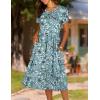 image:imageHOTOUCH Womens Summer ALine Midi Dresses 2026 Casual Floral Short Sleeve TShirt Dress Flowy Beach Sundress with PocketsSp115