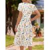 image:imageHOTOUCH Womens Summer ALine Midi Dresses 2026 Casual Floral Short Sleeve TShirt Dress Flowy Beach Sundress with PocketsWhite Print
