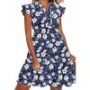 image:imageHOTOUCH Women Printed Dress for Summer Short Ruffle Sleeve Dress Tiered Mini Dress with PocketsFloralsf157