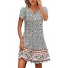 image:imageHOTOUCH Womens Casual ALine Dress with Pockets Summer Beach Floral Tshirt Dress Short Sleeve Mini Dress Flowy SundressesFloral Printed