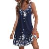 image:imageHOTOUCH Womens Casual Sundress with Pockets Summer Beach Dress Floral TShirts Dress V Neck Loose Tank Dresses2604 Black Floral