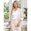 image:imageHOTOUCH Button Down Shirts for Women Satin Silk Collared Dressy Casual Blouses Loose Long Sleeve Office Work TopsAwhite