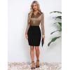 image:imageHOTOUCH Button Down Shirts for Women Satin Silk Collared Dressy Casual Blouses Loose Long Sleeve Office Work TopsBrown