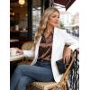 image:imageHOTOUCH Button Down Shirts for Women Satin Silk Collared Dressy Casual Blouses Loose Long Sleeve Office Work TopsChocolate Brown
