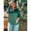 image:imageHOTOUCH Button Down Shirts for Women Satin Silk Collared Dressy Casual Blouses Loose Long Sleeve Office Work TopsGreen