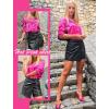 image:imageHOTOUCH Button Down Shirts for Women Satin Silk Collared Dressy Casual Blouses Loose Long Sleeve Office Work TopsHot Pink