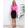 image:imageHOTOUCH Button Down Shirts for Women Satin Silk Collared Dressy Casual Blouses Loose Long Sleeve Office Work TopsHot Pink