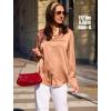 image:imageHOTOUCH Button Down Shirts for Women Satin Silk Collared Dressy Casual Blouses Loose Long Sleeve Office Work TopsToffee