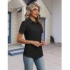image:imageHOTOUCH Button Down Shirts for Women Short Sleeve Stretch Dress Shirt WrinkleFree Formal Work Blouses Summer Tops S2XLAblack