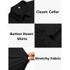 image:imageHOTOUCH Button Down Shirts for Women Short Sleeve Stretch Dress Shirt WrinkleFree Formal Work Blouses Summer Tops S2XLAblack