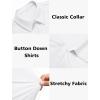 image:imageHOTOUCH Button Down Shirts for Women Short Sleeve Stretch Dress Shirt WrinkleFree Formal Work Blouses Summer Tops S2XLAwhite
