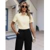 image:imageHOTOUCH Button Down Shirts for Women Short Sleeve Stretch Dress Shirt WrinkleFree Formal Work Blouses Summer Tops S2XLBeige