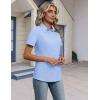 image:imageHOTOUCH Button Down Shirts for Women Short Sleeve Stretch Dress Shirt WrinkleFree Formal Work Blouses Summer Tops S2XLBlue