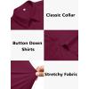 image:imageHOTOUCH Button Down Shirts for Women Short Sleeve Stretch Dress Shirt WrinkleFree Formal Work Blouses Summer Tops S2XLDark Red