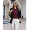 image:imageHOTOUCH Button Down Shirts for Women Short Sleeve Stretch Dress Shirt WrinkleFree Formal Work Blouses Summer Tops S2XLDark Red