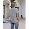 image:imageHOTOUCH Button Down Shirts for Women Short Sleeve Stretch Dress Shirt WrinkleFree Formal Work Blouses Summer Tops S2XLGray