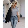 image:imageHOTOUCH Button Down Shirts for Women Short Sleeve Stretch Dress Shirt WrinkleFree Formal Work Blouses Summer Tops S2XLGray