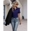 image:imageHOTOUCH Button Down Shirts for Women Short Sleeve Stretch Dress Shirt WrinkleFree Formal Work Blouses Summer Tops S2XLNavy