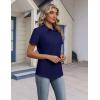 image:imageHOTOUCH Button Down Shirts for Women Short Sleeve Stretch Dress Shirt WrinkleFree Formal Work Blouses Summer Tops S2XLNavy