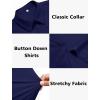 image:imageHOTOUCH Button Down Shirts for Women Short Sleeve Stretch Dress Shirt WrinkleFree Formal Work Blouses Summer Tops S2XLNavy