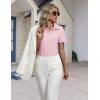 image:imageHOTOUCH Button Down Shirts for Women Short Sleeve Stretch Dress Shirt WrinkleFree Formal Work Blouses Summer Tops S2XLPink