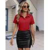 image:imageHOTOUCH Button Down Shirts for Women Short Sleeve Stretch Dress Shirt WrinkleFree Formal Work Blouses Summer Tops S2XLRed