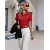 image:imageHOTOUCH Button Down Shirts for Women Short Sleeve Stretch Dress Shirt WrinkleFree Formal Work Blouses Summer Tops S2XLRed