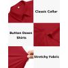 image:imageHOTOUCH Button Down Shirts for Women Short Sleeve Stretch Dress Shirt WrinkleFree Formal Work Blouses Summer Tops S2XLRed